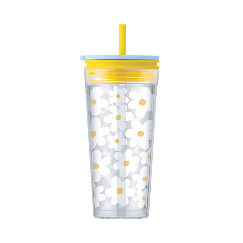 Ly Nhựa 2 Lớp Có Ống Hút LocknLock Bucket Cold Cup With Straw 580ml - 2 Màu (Xanh, Hồng) - HAP520 image number null